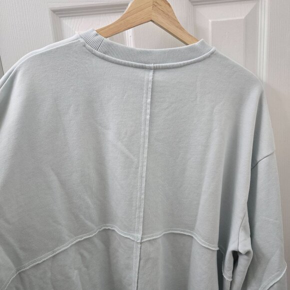 Sweaty Betty Revive Sweatshirt Womens 14 Aqua Blue Peplum Oversized Loungewear - Picture 10 of 15